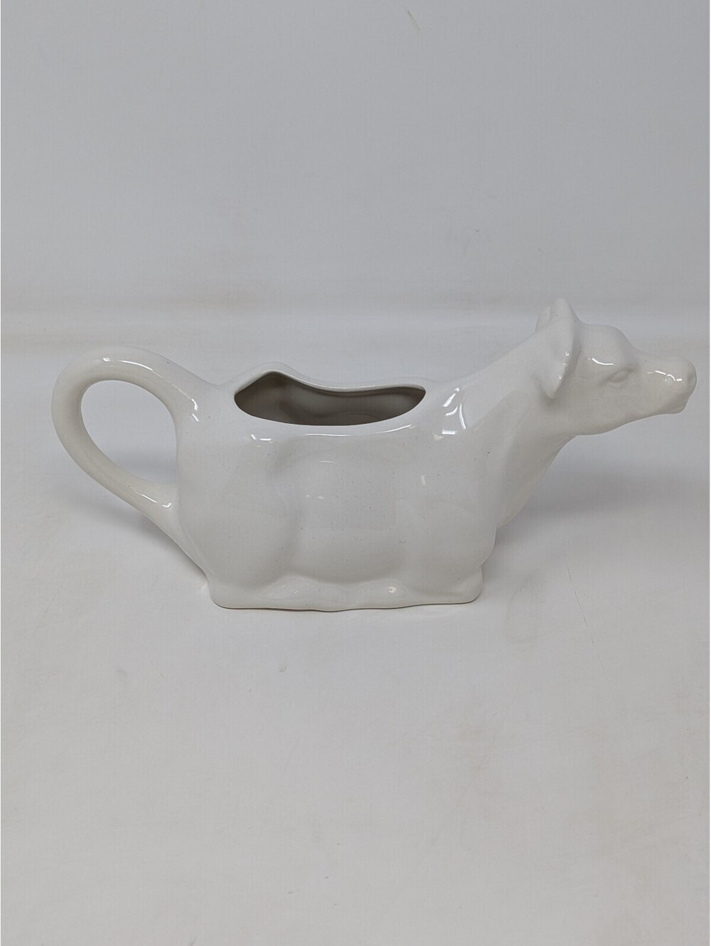 Vintage Burleigh White Ironstone Cow Creamer Milk Pitcher Jug England - New